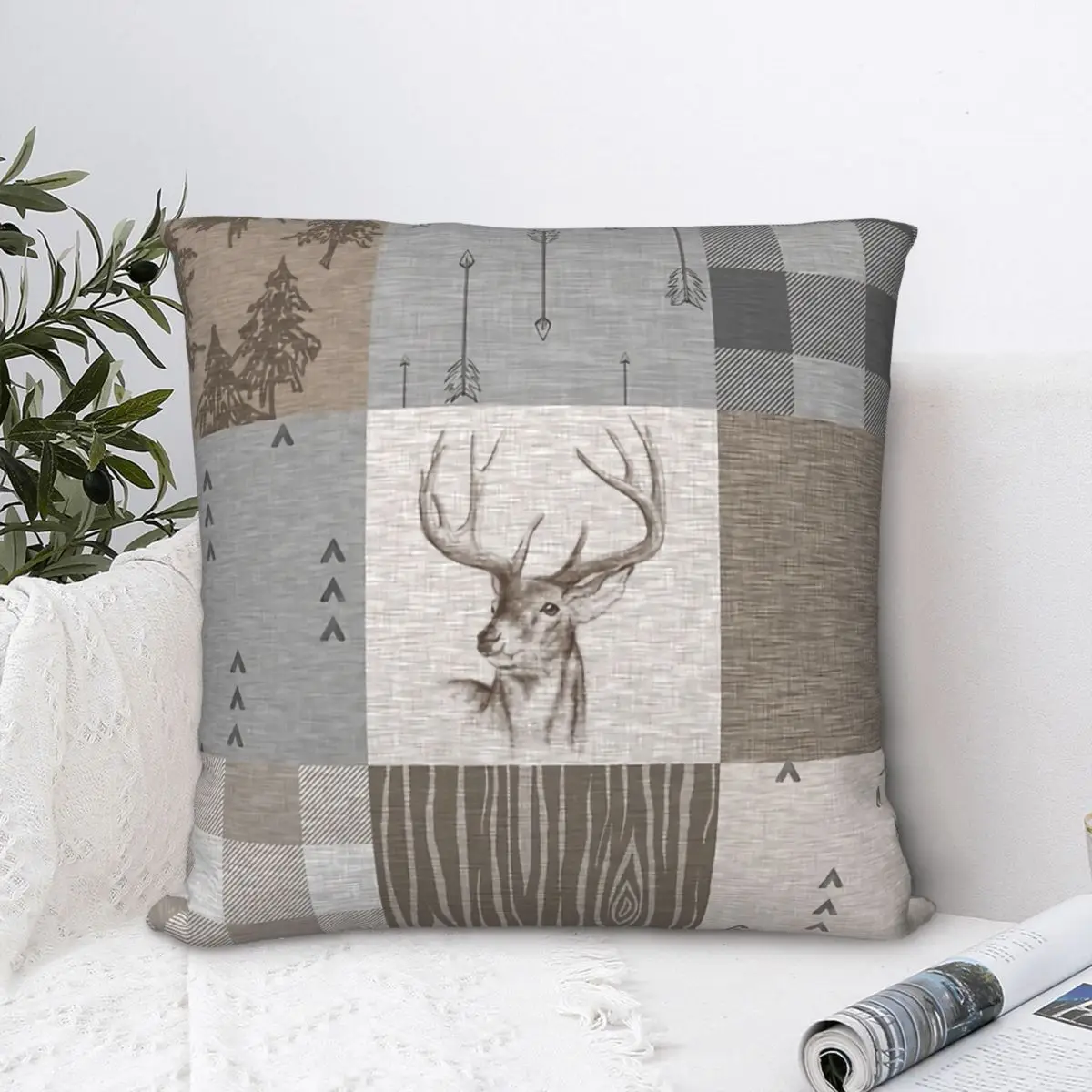 Декоративная наволочка с принтом в виде оленя |