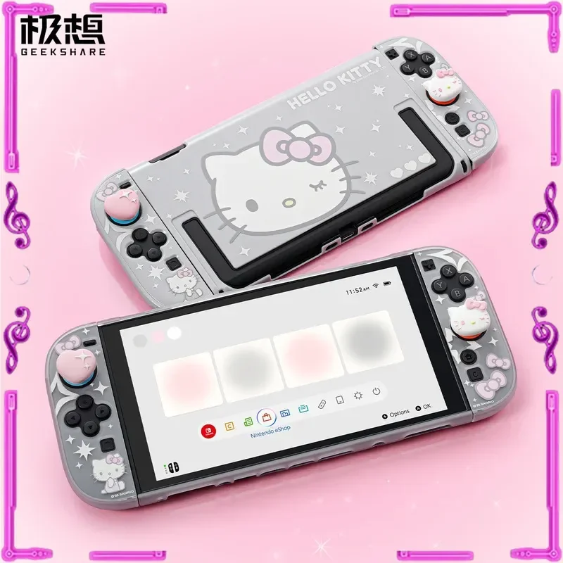 Фото Защитный чехол для Nintendo Switch2 Ns2, разделенный полый полупрозрачный защитный чехол против падения, милый защитный чехол для котенка, хит продаж №1