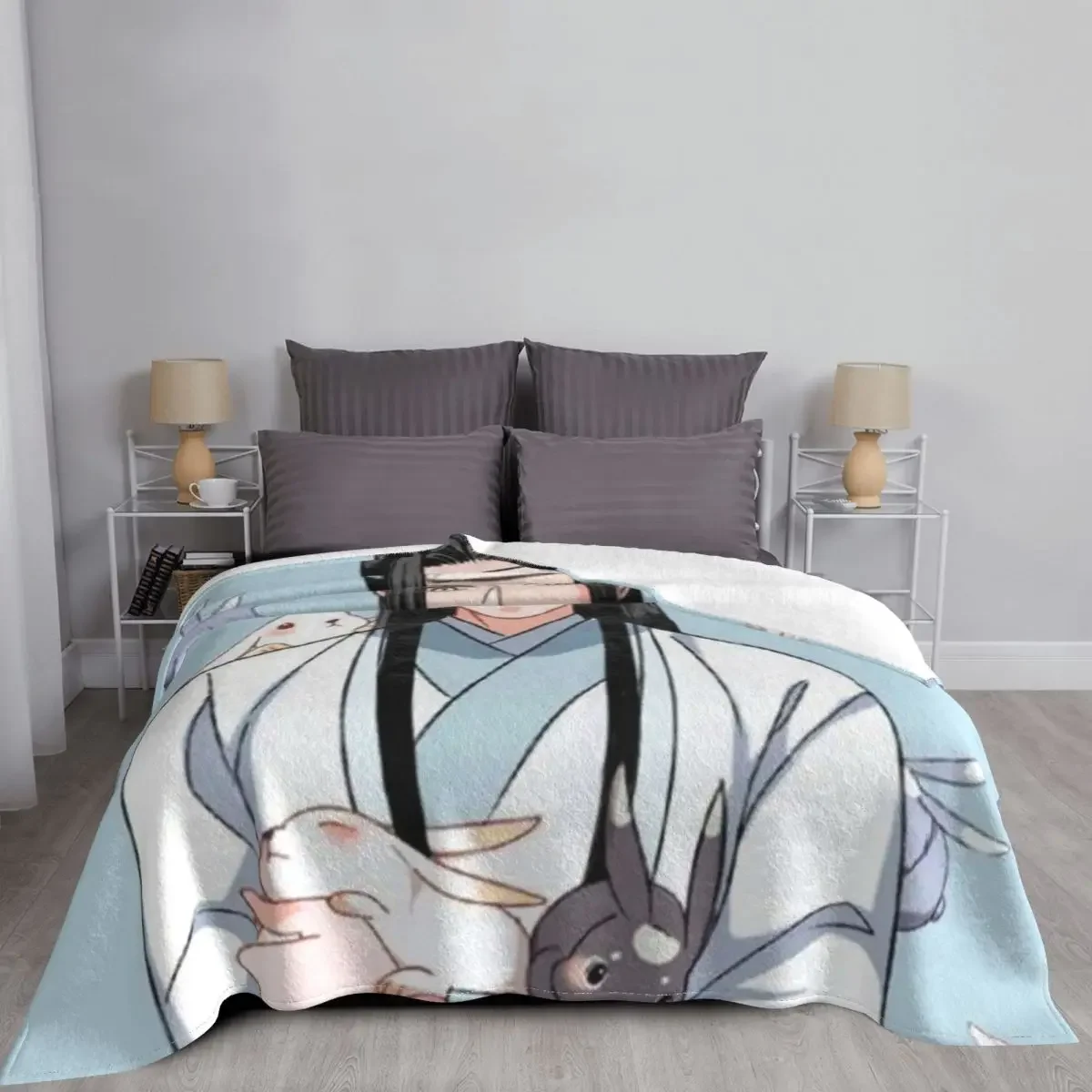 Вязаное одеяло Mo Dao Zu Shi Флисовое Lan Zhan для самолета покрывало