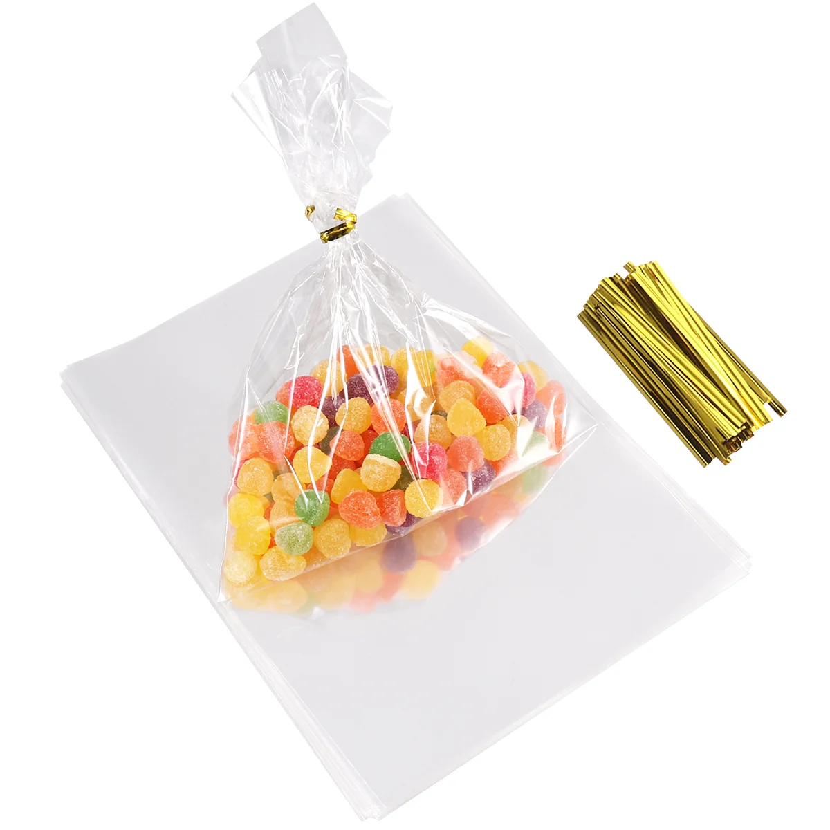 

100pcs Clear Transparent Nontoxic Safe Treat Bags Candy Bags for Storaging Baked Treats Cookies Chocolate