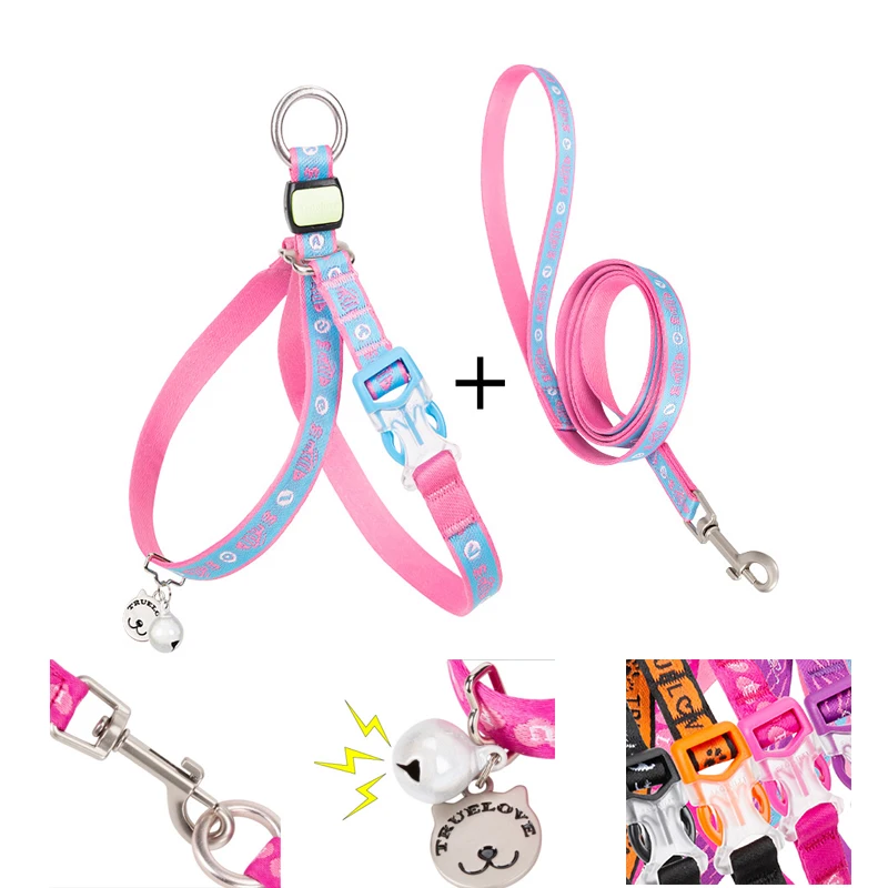 

Winhyepet Cat Harness and Leash Set with Bells Reflective Kitten Collar Dog Accessories Pet Chest Strap Lead Set for Puppy,Cat