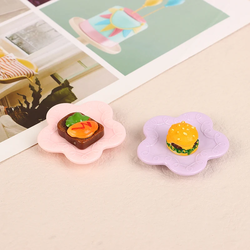 5 шт. 1/12 тарелки в форме цветка для кукольного домика миниатюрное кухонное