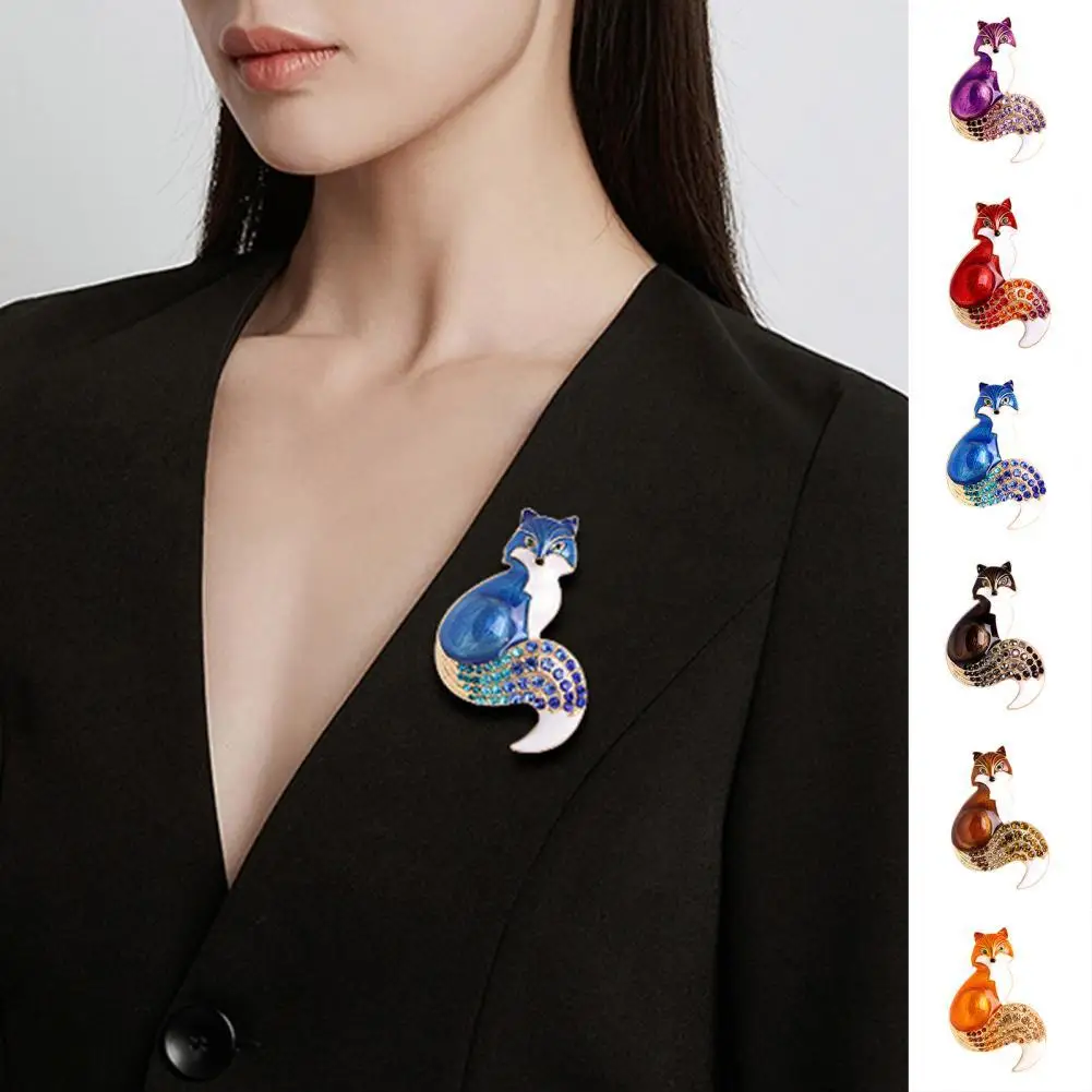 

Brooch Pin Fox Shape Exquisite Men Women Cartoon Long Lasting Lapel Brooch Clothes Decor