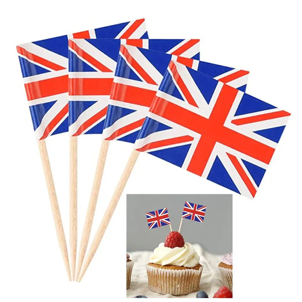 Украшения для вечеривечерние украшение тортов Флаг Союза Джека палочки