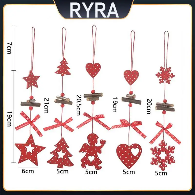 

Красные украшения в виде снежинок 10 г практичные Деревянные Подвески деревянный бант любовь Рождественская елка подвесные украшения Рождественское украшение красный