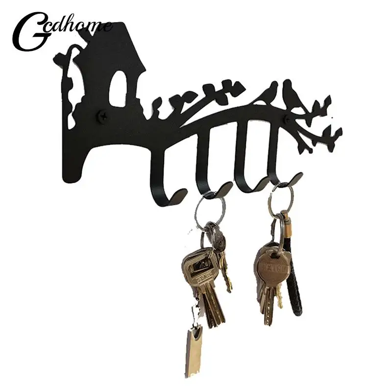 

Creative Hook Rack Multifunctional Clapboard Iron Art Household Punching Wall Clothes Kid Room Decorative Key Hanging Hanger