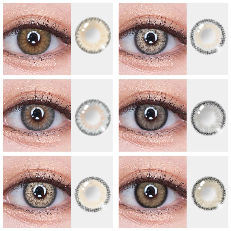 

2шт Годовые контактные линзы Цветные контакты Красивый зрачок Натуральные контактные линзы для глаз Цветные годовые косметические контакт...