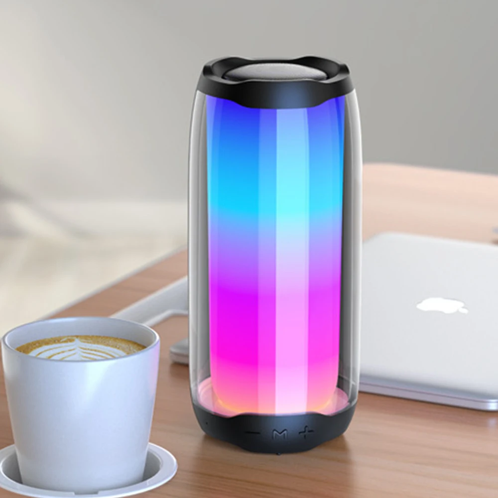 CyborisL4 15W Bluetooth 5.3 Громкоговоритель Басс - пушка Портативный проигрыватель RGB Световой динамик IPX7 Водонепроницаемый USB / AUX Внешний громкоговоритель FM - радио