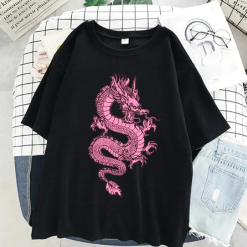 

Women T Shirt Streetwear Tops Aesthetic Oversized T Shirt Harajuku Gothic Casual Short Sleeve Black Print Tees Ladies Clothes