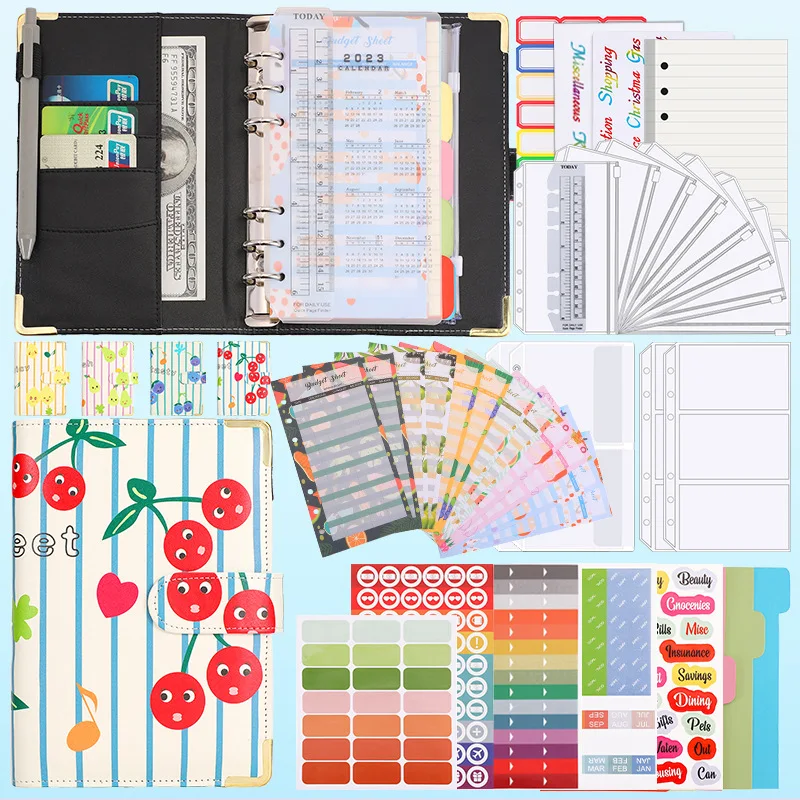 

A6 Colorful Money Budget Planner Binder Zipper EnvelopesCash Envelopes For Budgeting Money Organizer For Budget Binde Set
