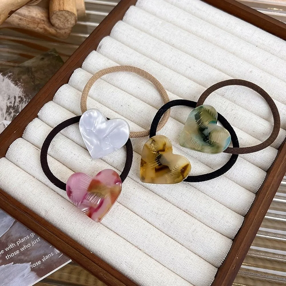 

Женская ацетатная резинка для волос, высокоэластичная винтажная Геометрическая повязка для волос в форме сердца, аксессуары для волос в Ко...