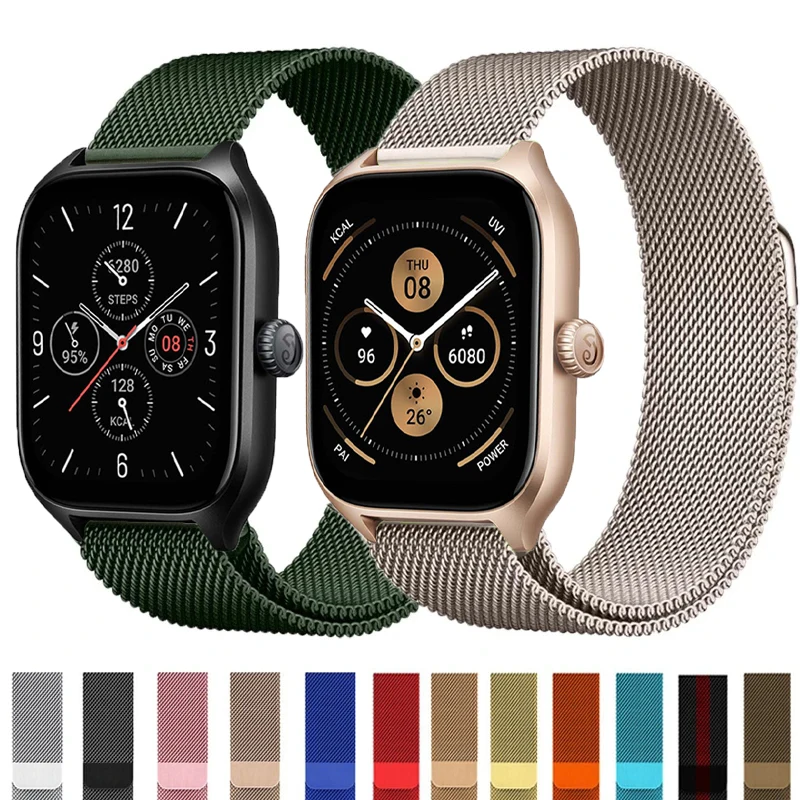 

20mm/22mm Milanese band For Amazfit GTS/2/2e/3/4/GTS2 Mini/GTR 42mm/47mm/GTR2/3/4/Pro stratos Metal Bracelet Amazfit bip strap