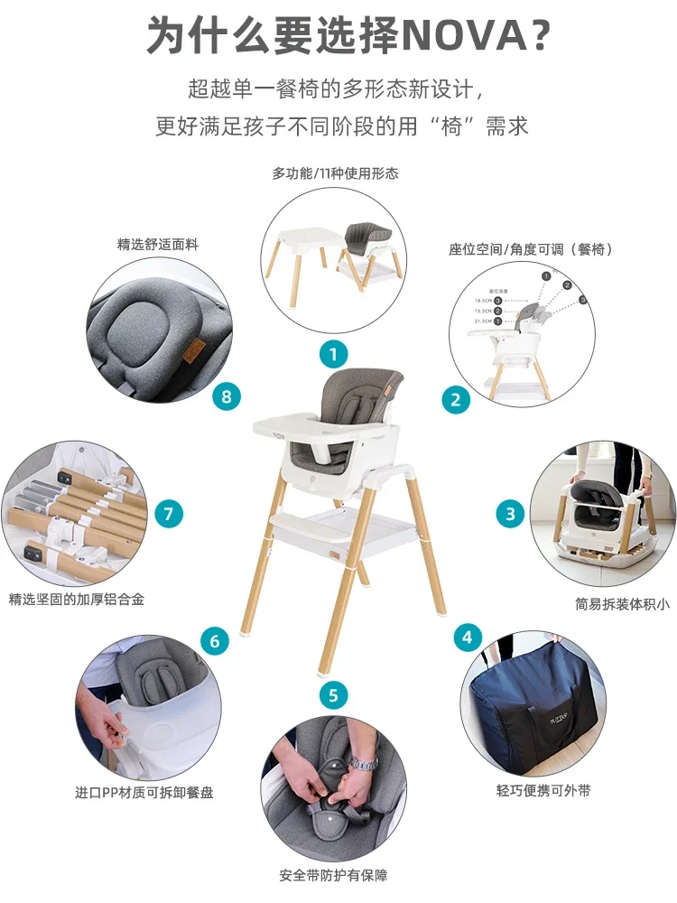 Обеденный стул детский Многофункциональный портативный обеденный стол игровой