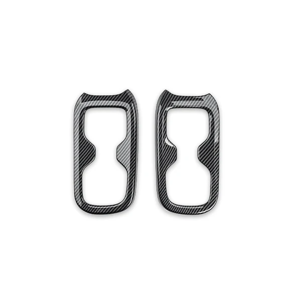 

Для Hyundai Santa Fe MX5 2024 2025 углеродное волокно, деревянный стиль, внутренний автомобильный держатель для стакана с водой, второй ряд, крышка с левым рулем