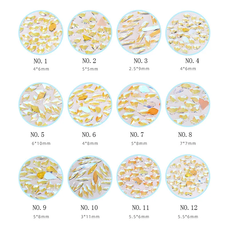 

Флуоресцентные блестящие Клей Swarovsky для страз на ногтях, стразы, кристаллы, разные стеклянные зеркальные камни, аксессуары «сделай сам»