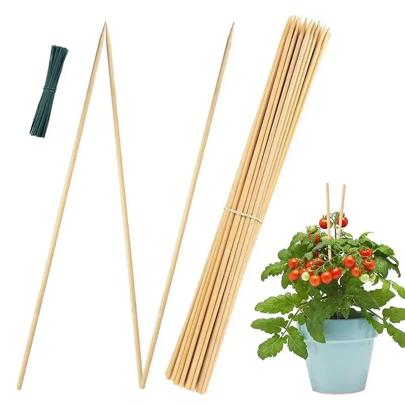 

Durable Bamboos Plant Stakes 50pcs Plant Support Sticks For Flower Pot 17in Natural Plant Stem Stake Potted Plants Holder Poles
