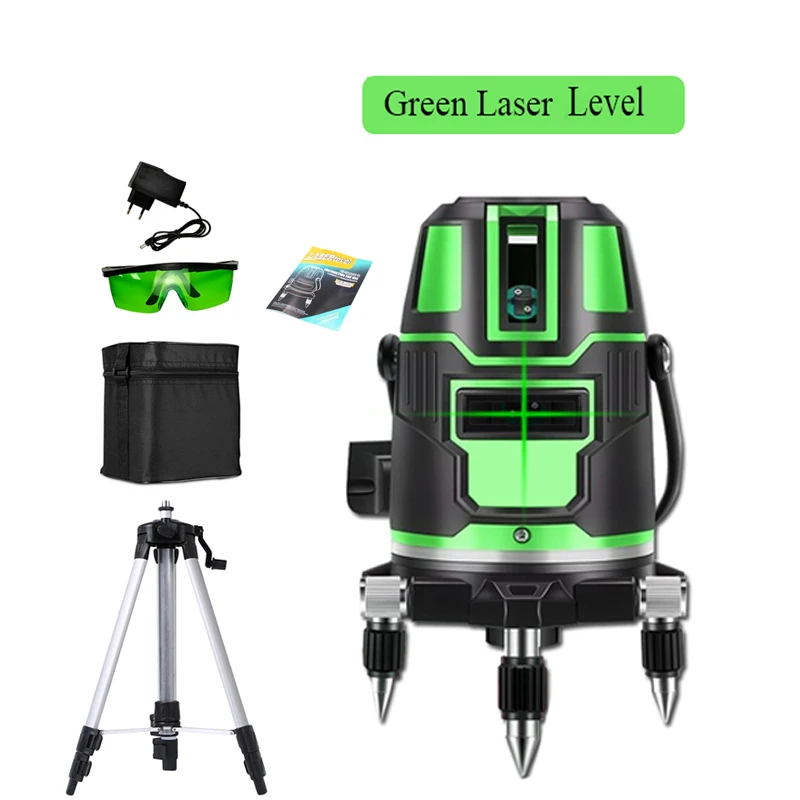

5 Line 6 Point Laser Level Self-Leveling 360 Horizontal Vertical Cross Green Laser Optical Construction Measure Tool With Tripod