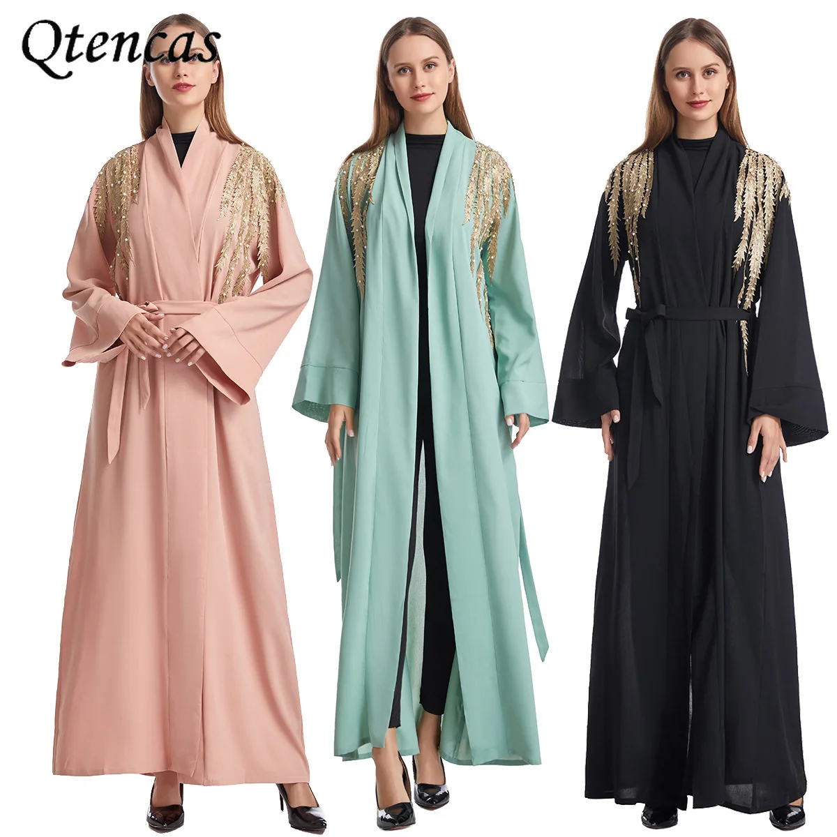 Eid Абая для женщин турецкий открытый Дубай Abaya Турция мусульманский хиджаб платье Morrocan кафтан кимоно Caftan Исламская европейская одежда