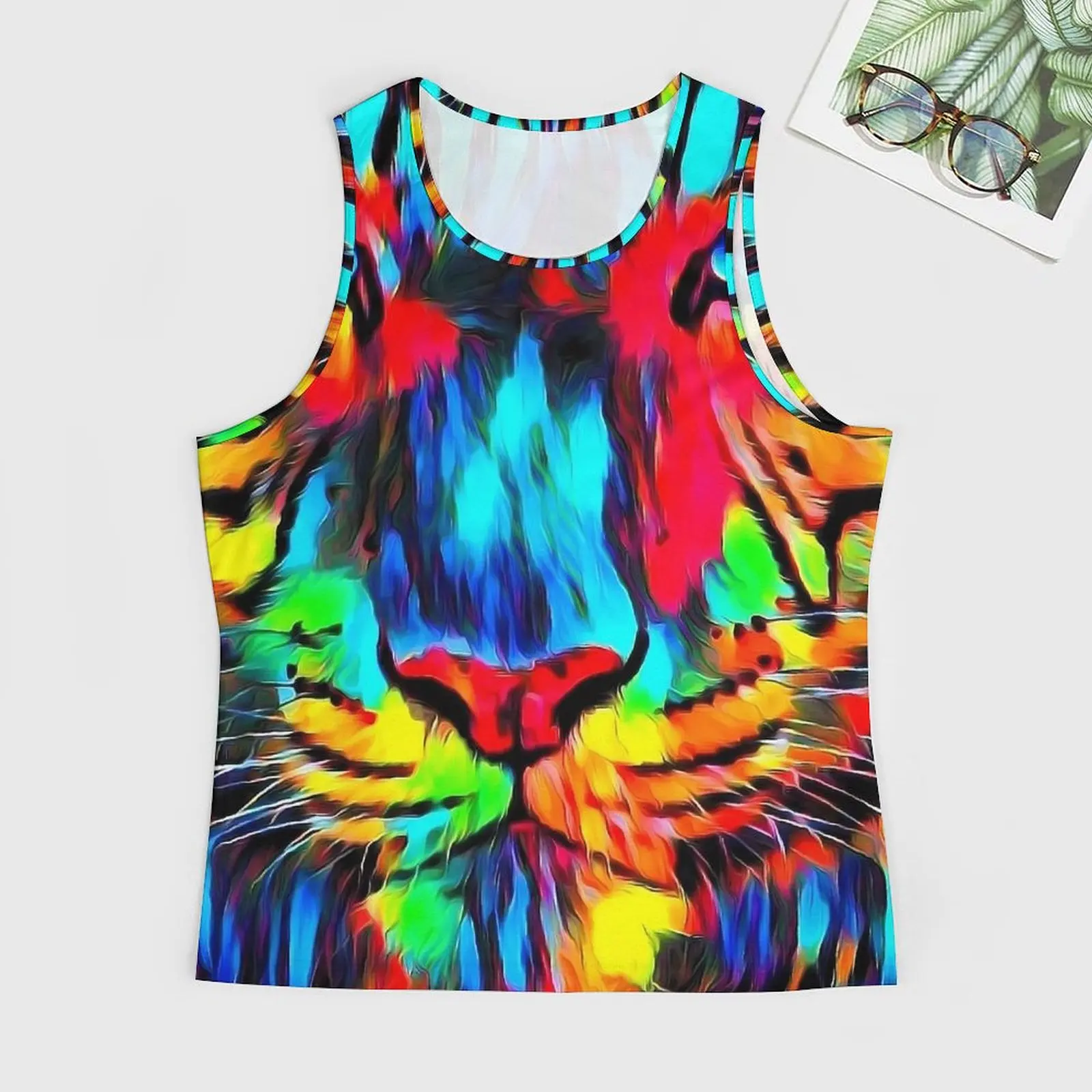 Tger Look Art Painting Майка Мужчины Абстрактные Животные Модные Топы Летние Бодибилдинг