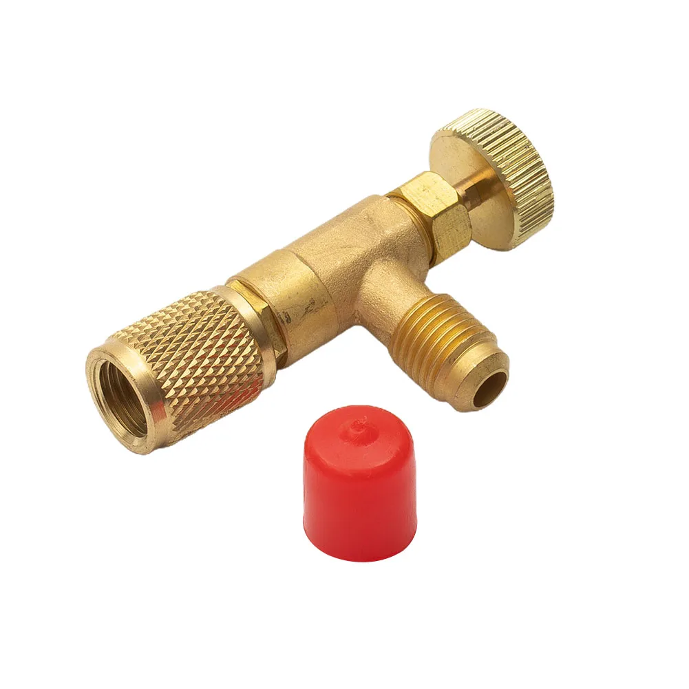

HS R410a R22 Refrigeration Tool Air Conditioning Safety Valve Adapter Fitting Refrigeration Charging Copper Adapter For R410A
