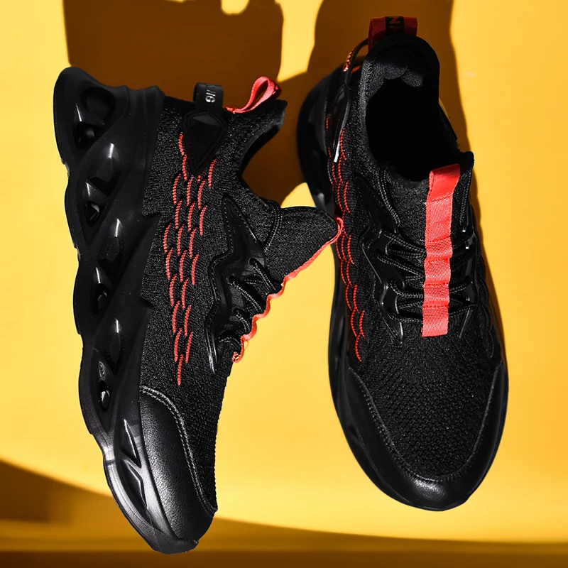 New Men's Fashion Breathable Running Sneaker Mesh Casual Light Running Increase Shoes