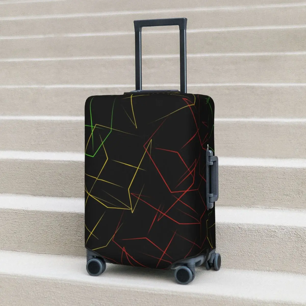 

Abstract Cube Pattern Suitcase Cover Pop Art Colorful Geometry Cruise Trip Protection Flight Useful Luggage Supplies