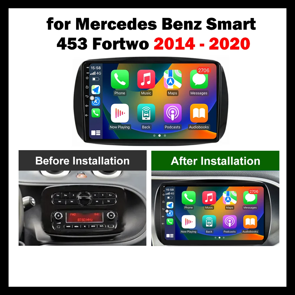 9-дюймовый Автомобильный Мультимедийный Радиоплеер Gps Navi Android Os Bt Dsp Стерео Qled