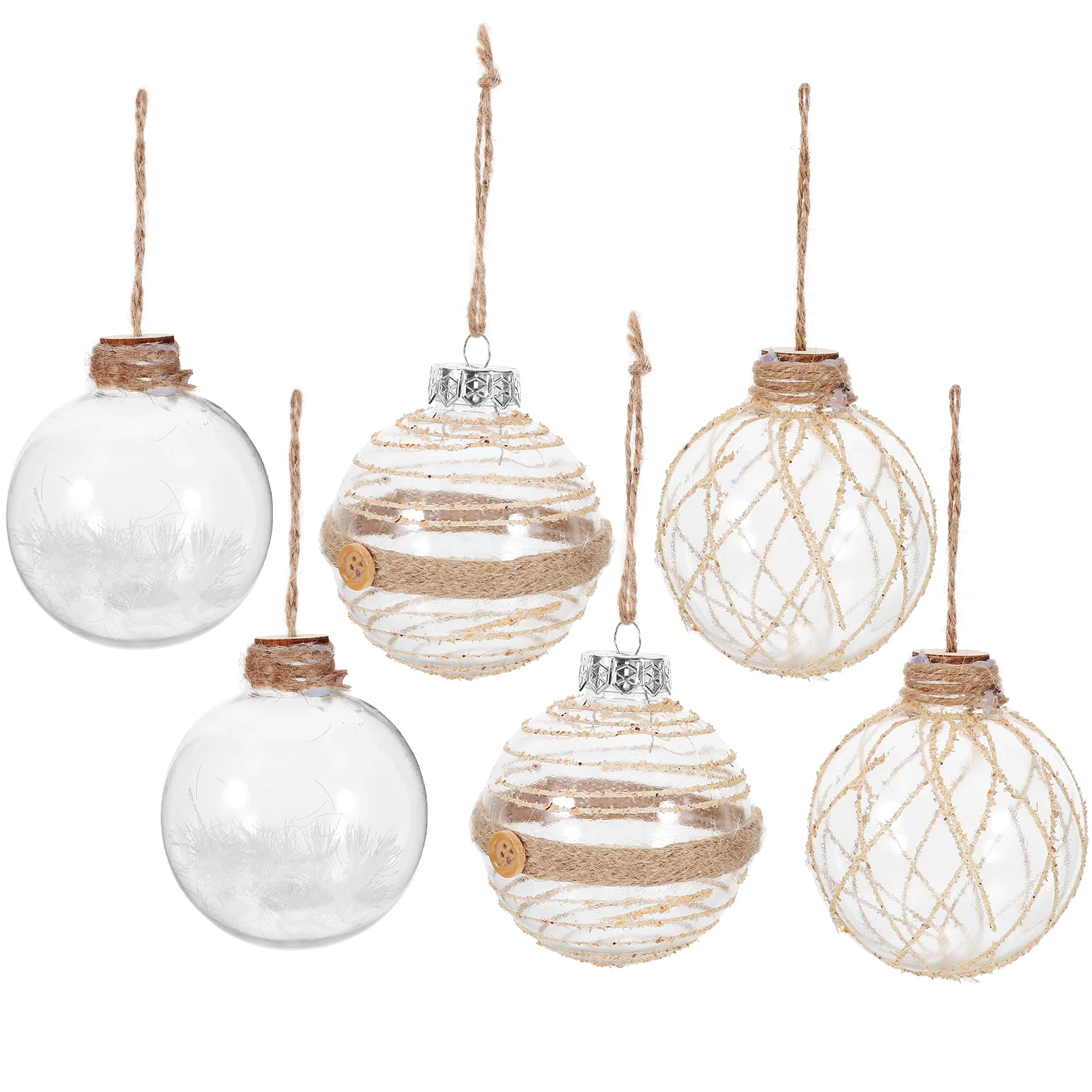 

6 Pcs Christmas Decoration Ball Xmas Tree Decorations Supplies Hanging Ornaments Party Pendant The Pet Props Balls Pendants