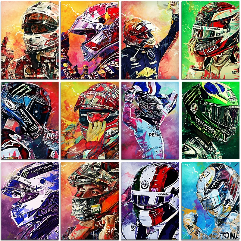 

Full Square Diamond Painting Portrait 5D Diy Round Racer Rhinestone Embroidery Cross Stitch Mosaic Decoration Home Decor Gifts