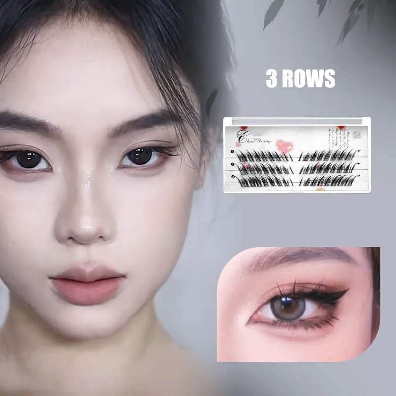 

5/3 Rows Natural Single Cluster Eyelash Fluffy C Curl Segmented Makeup Fake Mink Fox Eye Effect Eyelashes Extension False Lash