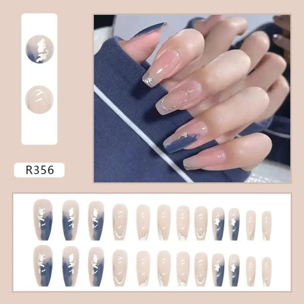 

False Nail Fashion Gradient Pattern Nail Patch Matures Modern Fake Tips