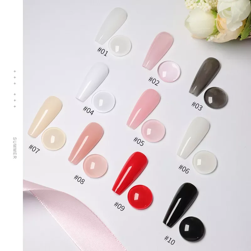 

HANBI Solid Color Nail Gel Polish Semi Permanent Need Top Coat Gel Varnish Glitter Manicure Primer Top Coat Nail Art TSLM1