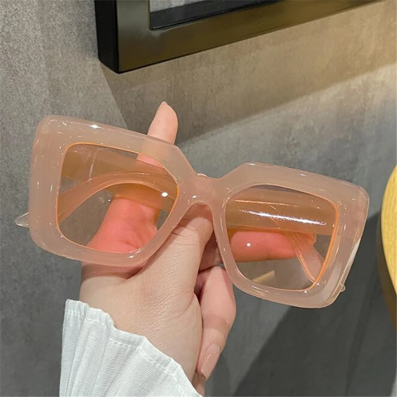 Солнцезащитные очки в большой коричневой оправе для женщин модные и толстые