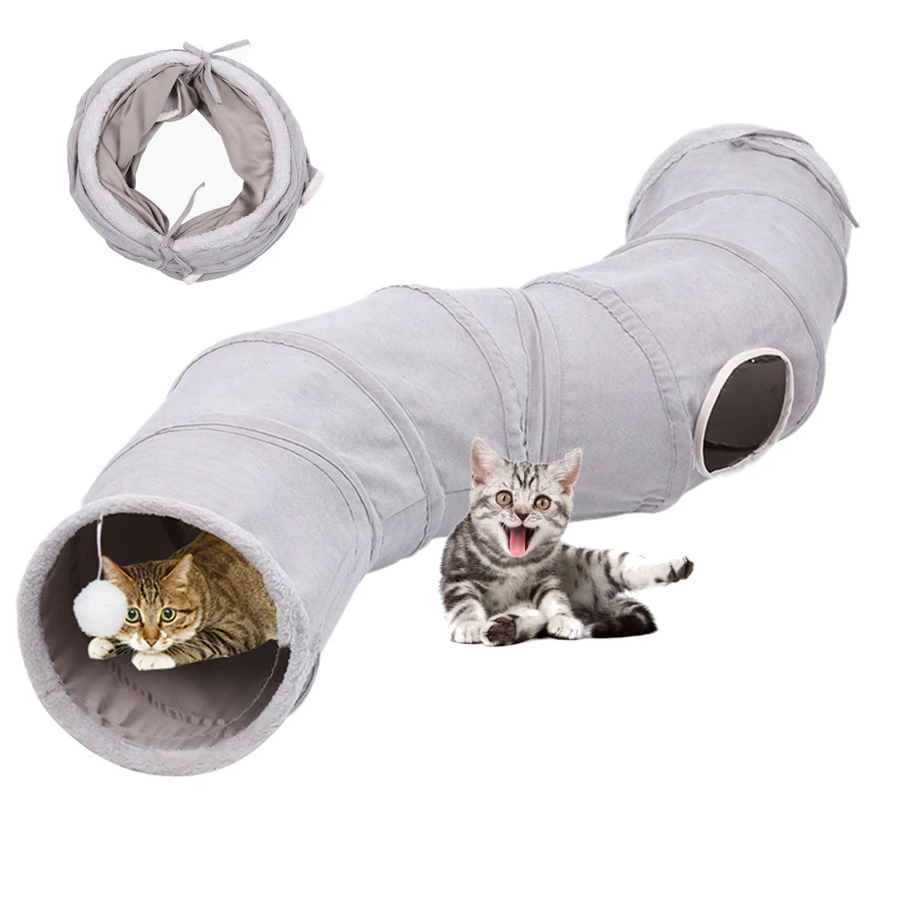 

Cat Tunnel Toy 1.24M Funny Pet 3 Ways Play Tubes with Balls Collapsible Crinkle Kitten Toys Puppy Rabbit Play Dog Tunnel Tubes