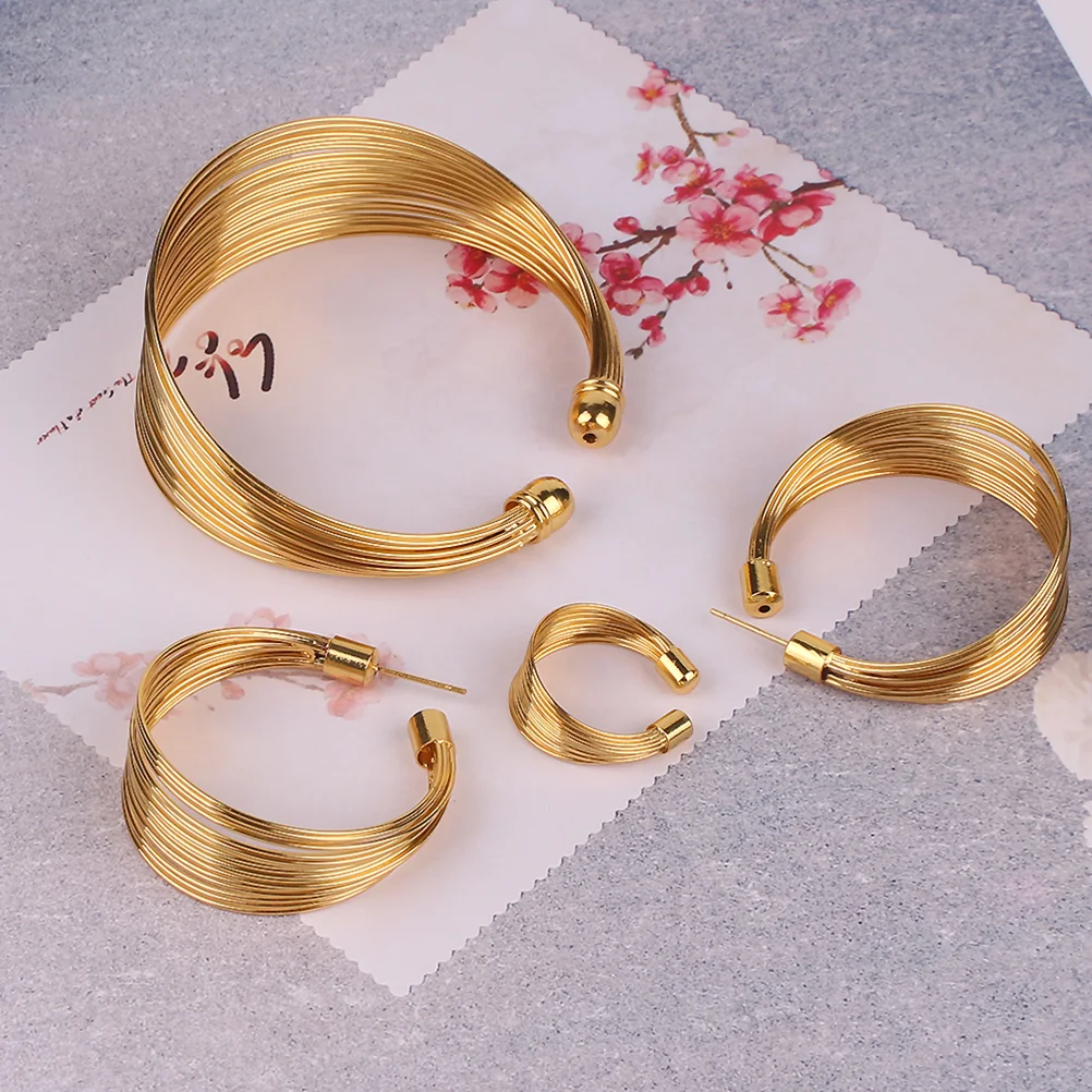 

Jewelry African Suit Women Choker Egyptian Goldnecklace Bridal Set Earrings Collars Multiple Necklaces Strands Ethnic Africa