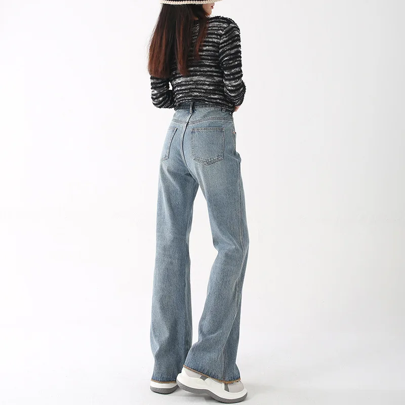 High Waist Casual Flared Vintage Jeans for Women Slim Fit Versatile Flared Pants Streetwear Women's Fashion Denim Trousers
