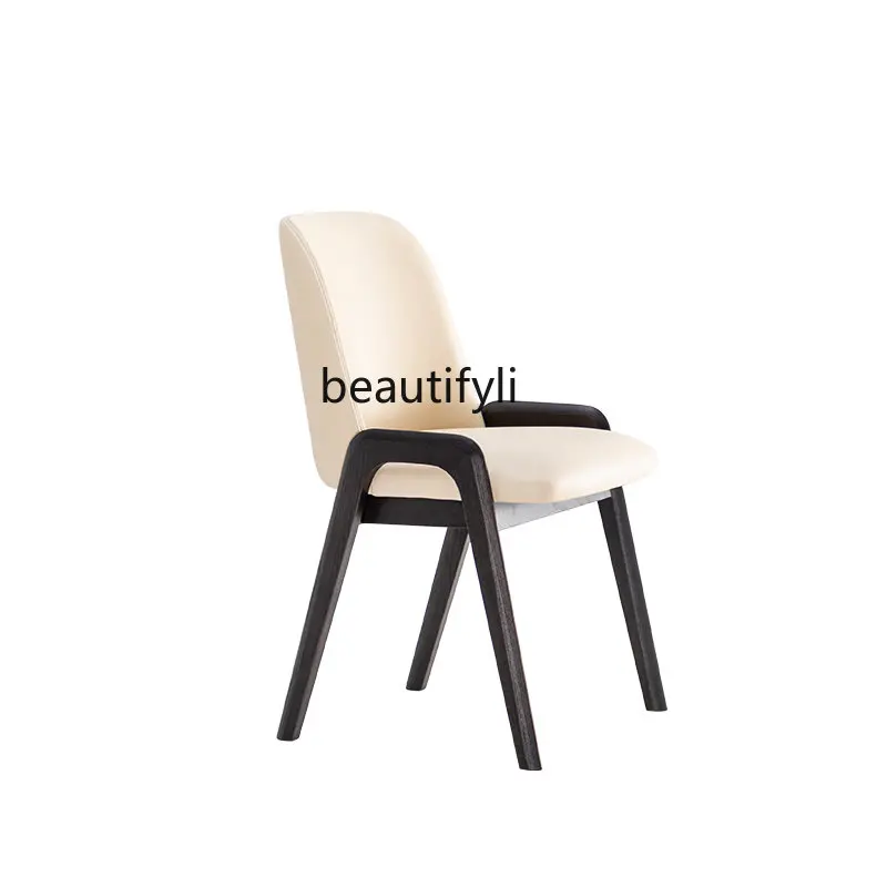 

Современный Настольный итальянский простой и стандартный роскошный стильный мягкий обеденный стул из массива дерева, стул для кабинета, стул для столовой
