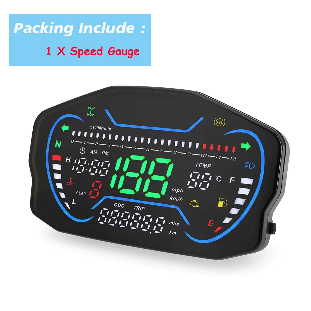 

Цифровой Мотоциклетный Спидометр, Светодиодная Приборная Панель, 12000 Об/мин, Тахометр, Индикатор Уровня Топлива Для Suzuki