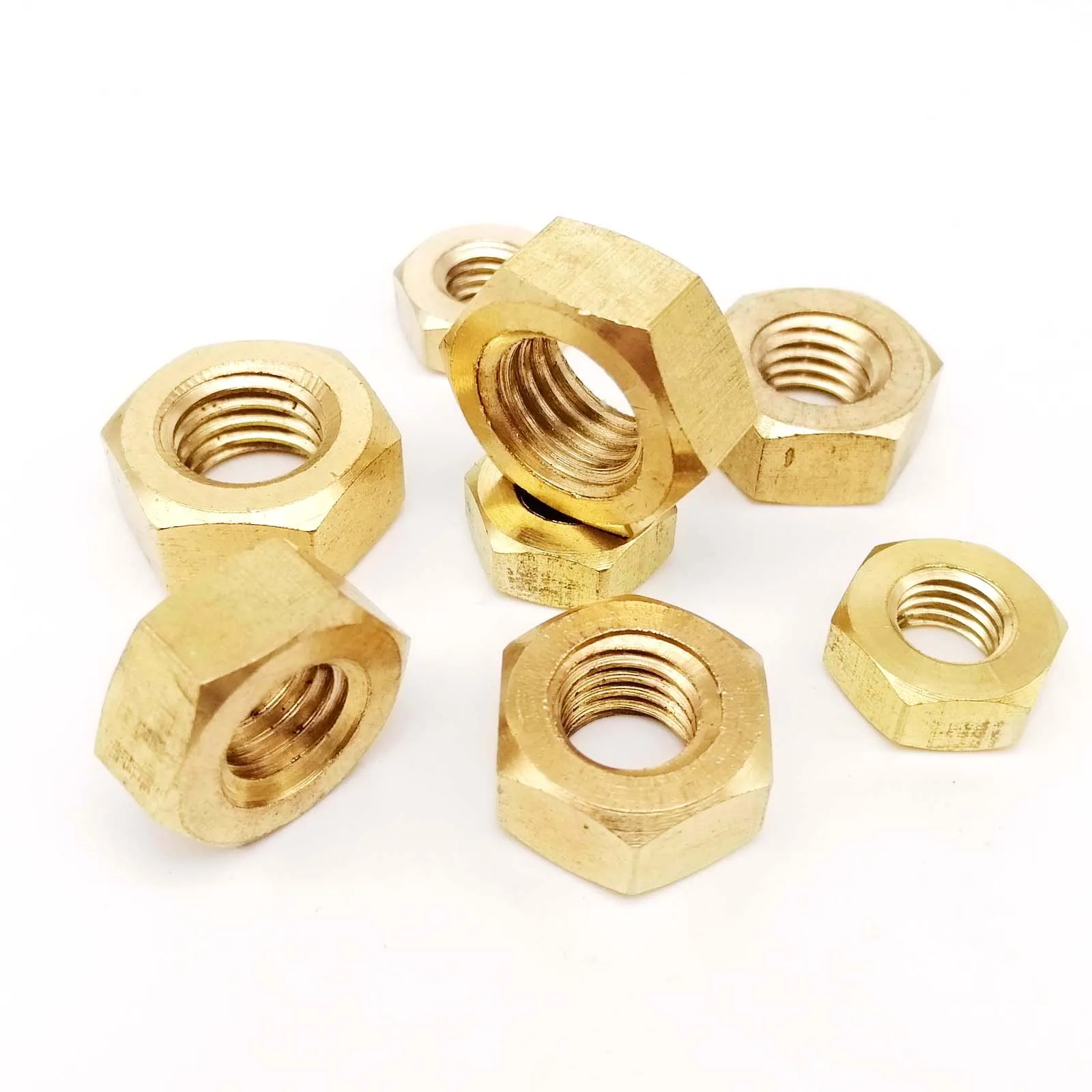 

10/200pc DIN934 Solid Brass Copper Hex Hexagon Nut for M1 M1.2 M1.4 M1.6 M2 M2.5 M3 M4 M5 M6 M8 M10 M12 Screw Bolt Metric Thread