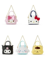 anime kawaii cartoon pu melody kuromi mini tote bag girl chain shape coin purse sanrio gift toy