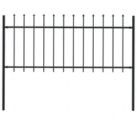 garden fence with spear top steel outdoor privacy screen garden decoration black 1 7m x 0 8m