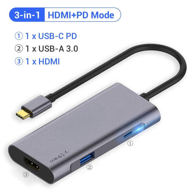 QGeeM USB C Hub for Macbook Pro Multi USB 3.1 Type C Hub 3.0 2.0 USB C HDMI Adapter PD Dock for huawei Mate 20 Pro OTG Splitter enlarge