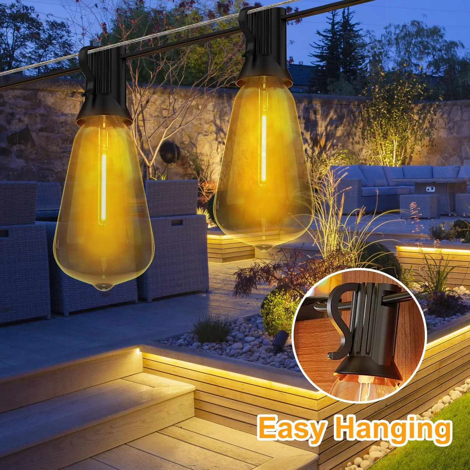 Наружная водонепроницаемая солнечная лампа Suitsamus с 31-футовой шестерней и 25