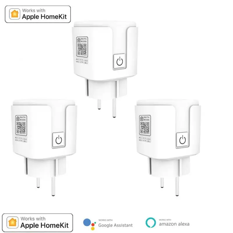 

Aubess Wireless Tuya WiFi Smart Plug EU 16A Adaptor Remote Voice Control Outlet Timer Socket For Alexa Google Home For HomeKit