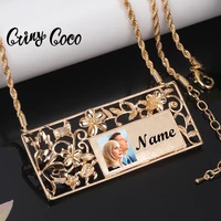 cring coco polynesian female custom letter name necklace personalised photo pendant hawaiian necklaces for women free shipping