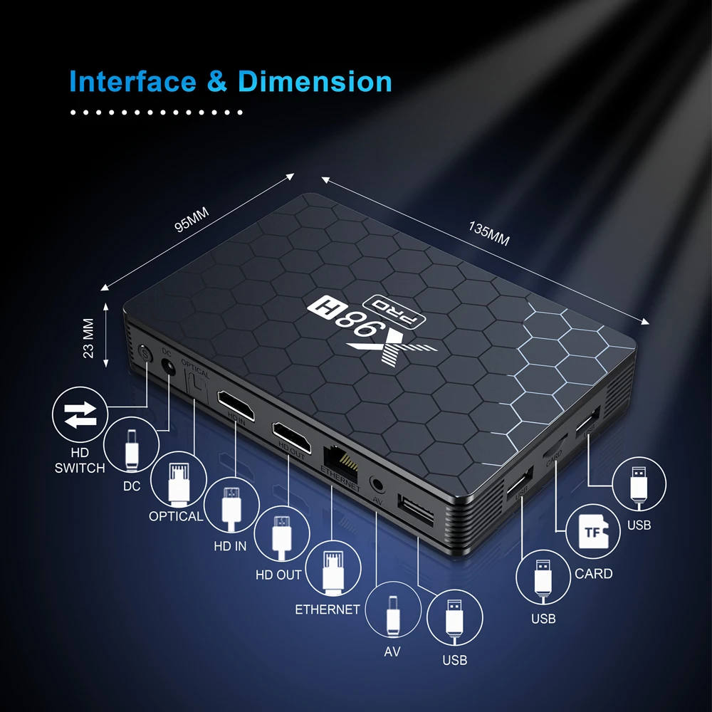 Android 12 TV Box X98H Pro Allwinner H618 Четырехъядерный процессор 5G WIFI WiFi6 1000M Ethernet Вход и выход HDMI