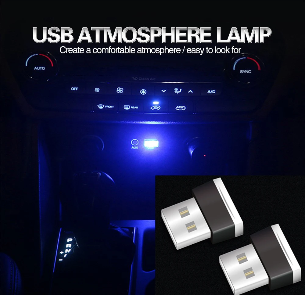 

Mini USB LED Car Light Auto Interior Atmosphere Light Emergency Lighting Decorative Lamp PC Auto Colorful Light Car Accessory