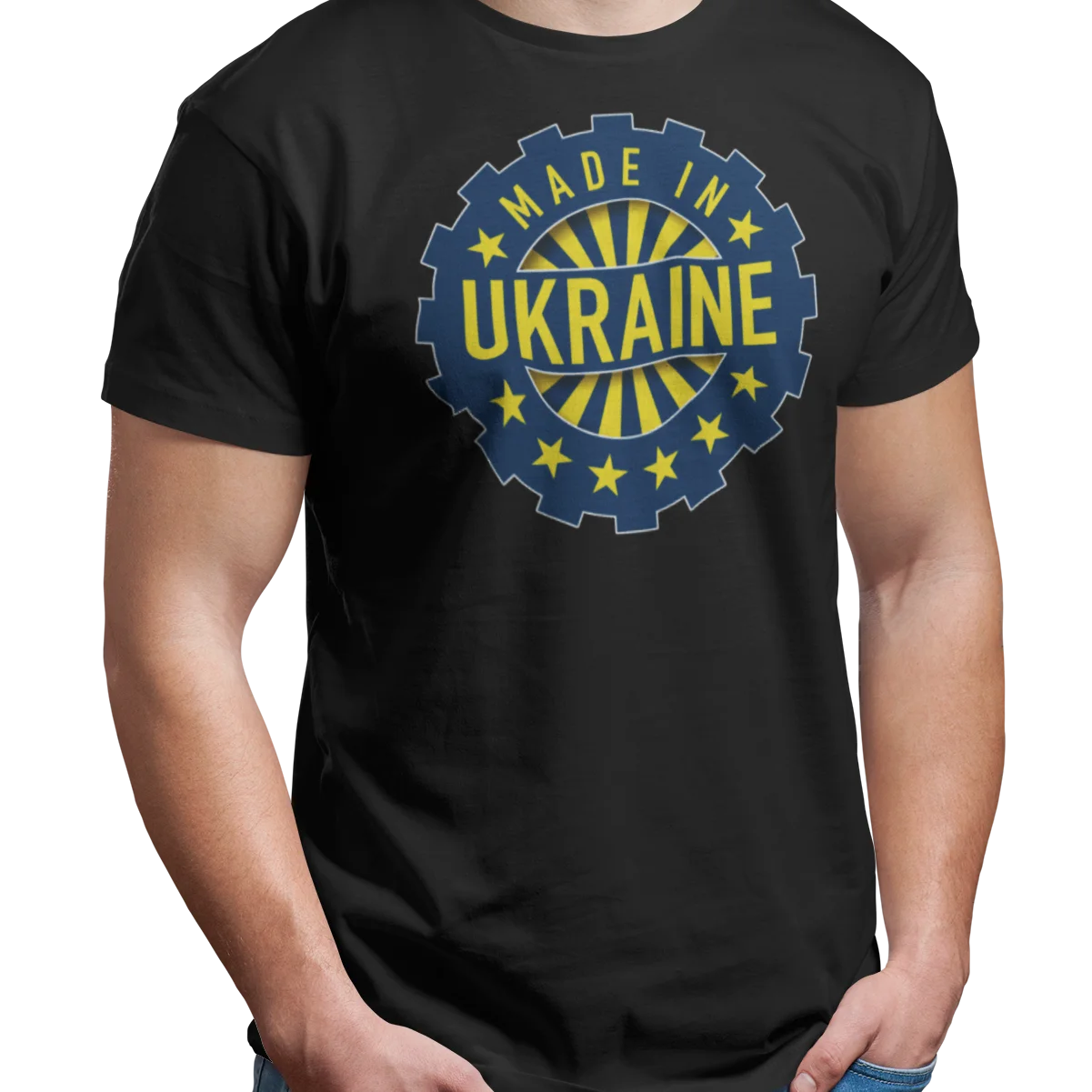 

Сделано в Украине, флаг страны-Черная Мужская футболка-мужские повседневные футболки из 100% хлопка, Свободный Топ, размер S-3XL