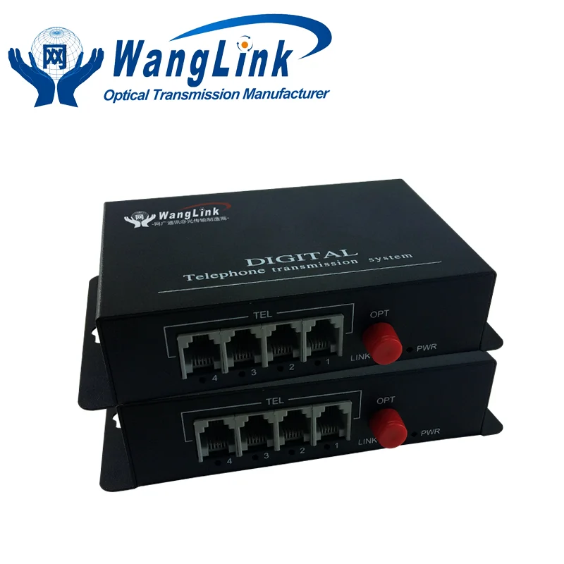 Wanglink 4 Port Telephone Fiber Optic Converter RJ11 Phone Line Multiplexer Single 1 pair | Equipment