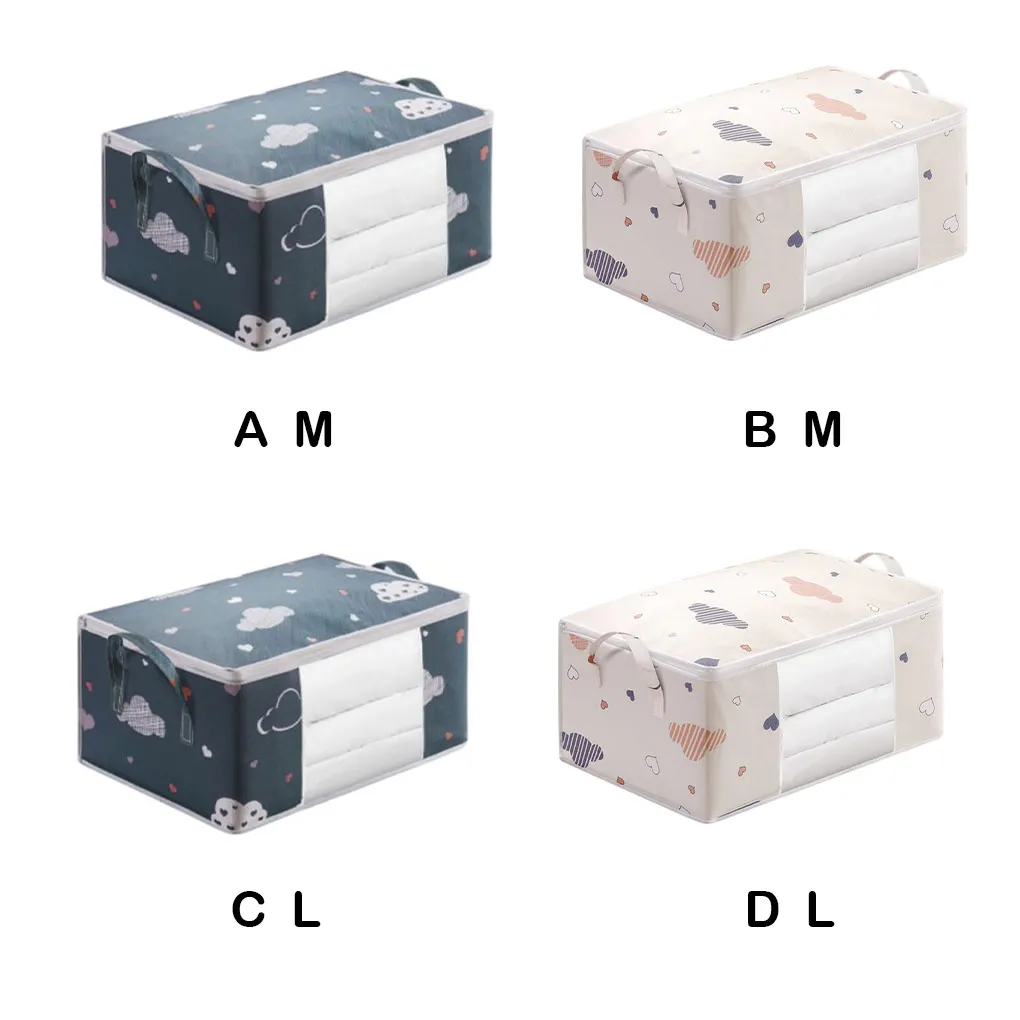 

Quilt Storage Bag Dustproof Non-woven Foldable Printing Blanket Organizer Tidy Moisture-proof Container Bags Sweater